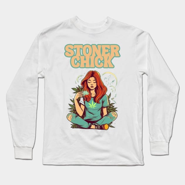 Stoner Chick 420 Long Sleeve T-Shirt by FrogandFog